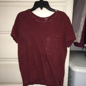 maroon shirt